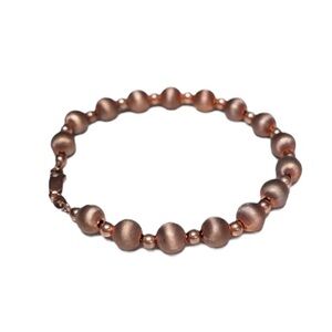 KA 1772 Sterling Silver 925 Matte Brown Beaded Bracelet  Dainty Delicate